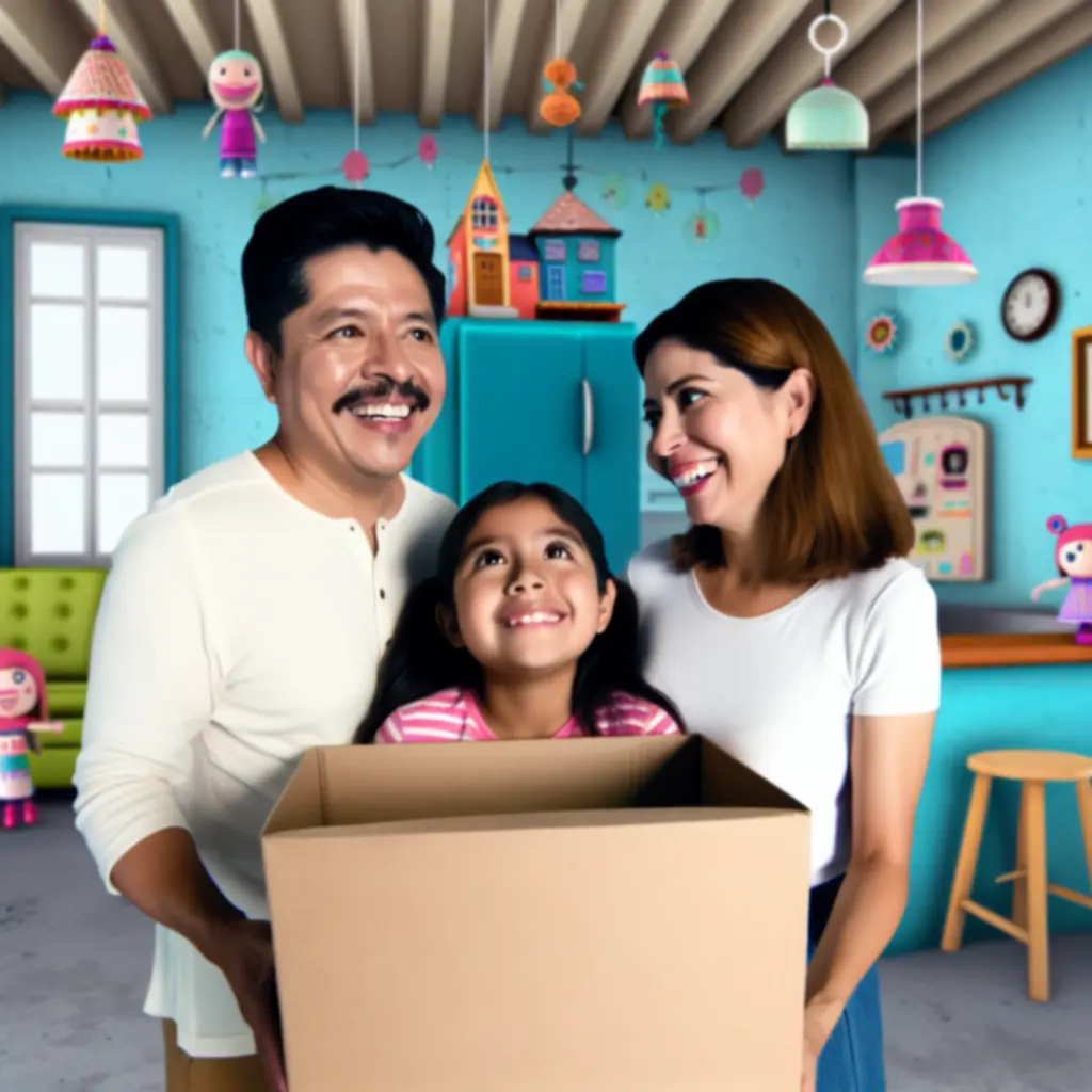 Radosne dzieci odbierające paczkę z zabawkami