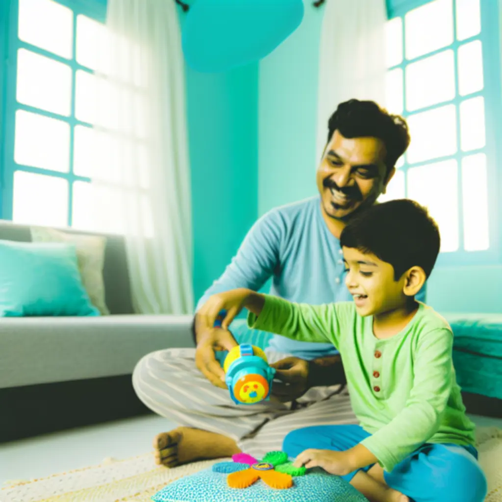 Dziecko bawiące się zabawkami w domu